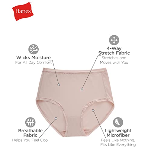 416zeha0kil.jpg Hanes Women's Microfiber Stretch Underwear Pack for Comfort Flex Fit Brief Bikini or Thong Panties, 6-Pack OEKO-TEX STAN