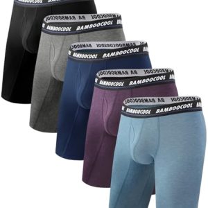 BAMBOO COOL Men's Cool Comfort Long Boxer Briefs Performance MultiPack