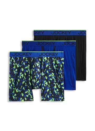 416zjmu8vnl 1.jpg Jockey Men's Chafe Proof Pouch Microfiber Underwear - 6" Boxer Brief - 3 Pack - Comfortable Moisture Wicking - All-Day C