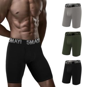 5Mayi Mens Cotton Boxer Briefs 9 Inch Long Leg for Men Pack 5Mayi Comfortable Mens Cotton Boxer Briefs 9 Inch Long Leg