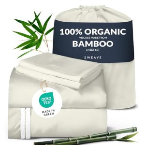 100% Organic Viscose from Bamboo Split King Sheet Set - Luxuriously Soft & Naturally Cooling - Ideal for Sensitive Skin
