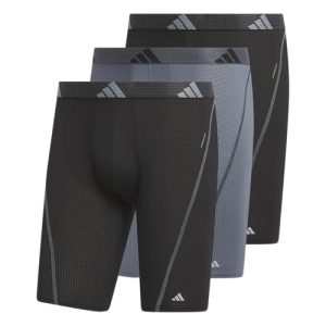 Adidas Men's Performance Mesh Long Boxer Brief Underwear (3-Pack) for Active Sport and All Day Comfort