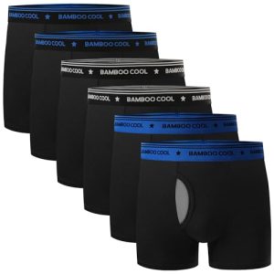 BAMBOO COOL Boy's Breathable Mesh Fly Zone Moisture-Wicking Underwear 6 Pack BAMBOO COOL Boy Breathable Boxer Briefs Moi