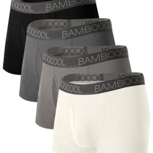 Bamboo Cool Men's Breathable Mesh Trunks Underwear Moisture-Wicking Fly Zone 4 Pack
