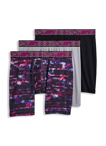 41bo6yppkvl.jpg Jockey Men's Active Microfiber Underwear - Long Leg Boxer Brief, 9" Long Leg, 3 Pack - Breathable, Comfortable, Versatil