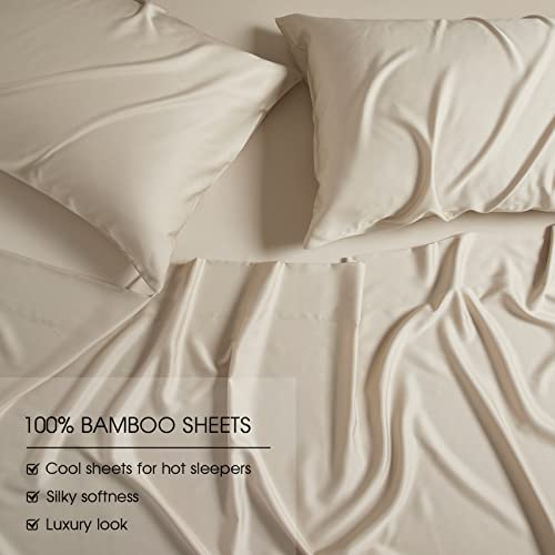 41d9wokuqhl.jpg HYPREST King Size Bamboo Rayon Sheet Set - Deep Pocket Fits 18"-24" Mattress, Luxury Silky Soft Cooling Bed Sheets, Perf