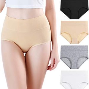 Wirarpa Women's Modal Underwear Soft High Waist Briefs Ladies Panties 4 Pack (Regular & Plus Size) Best Comfort and Supp