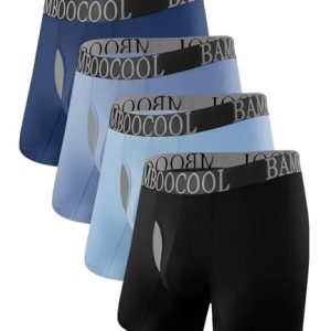BAMBOO COOL Men's Ultra Breathable Underwear Mesh Boxer Briefs No Ride Up Lightwight Waistband Multipack