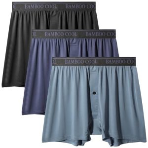 Men's Bamboo Cool Boxer Shorts for Men's Hot Summer | Breathable Men's Bamboo Boxer Shorts Cooling Underwear Loose Fit