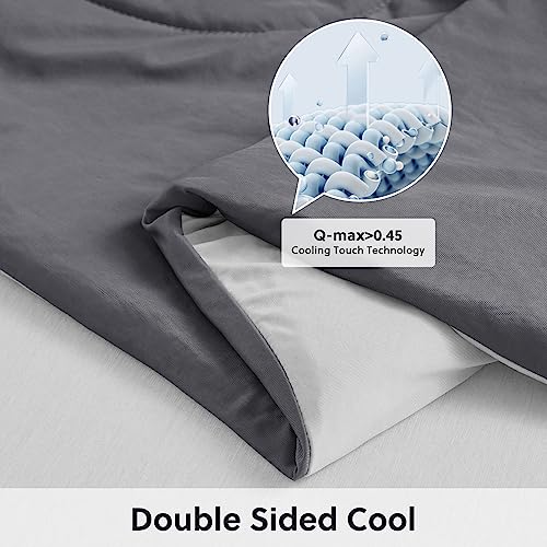 41hk6zwwaql.jpg HOMFINE Cooling Comforter for Hot Sleepers | Japanese Double-Sided Cold Tech Fabric Cooling Blanket | Soft Breathable
