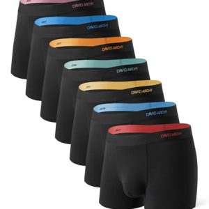 David Archy Men's Bamboo Pouch Underwear for Men | David Archy Men's Breathable Rayon Trunks Underwear 7 Pack | David A