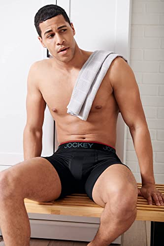 41hjelldlwl 1.jpg Jockey Men's Chafe Proof Pouch Microfiber Underwear - 6" Boxer Brief - 3 Pack - Comfortable Moisture Wicking - All-Day C