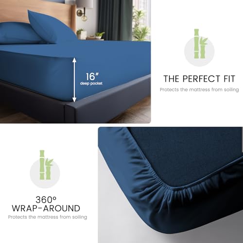 41ih 0hvfhl.jpg JSELF 100% Organic Viscose from Bamboo Ultra Soft Sheets for Hot Sleepers - Queen Size - OEKO-TEX STANDARD 100 JSELF 100