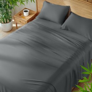 SONORO KATE Ultra Soft & Cooling Sheets King Size 6pcs for Hot Sleepers (Dark Grey, King) SONORO KATE Hotel Luxury Sil