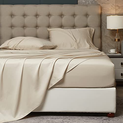 41ntscvkecl.jpg HYPREST King Size Bamboo Rayon Sheet Set - Deep Pocket Fits 18"-24" Mattress, Luxury Silky Soft Cooling Bed Sheets, Perf