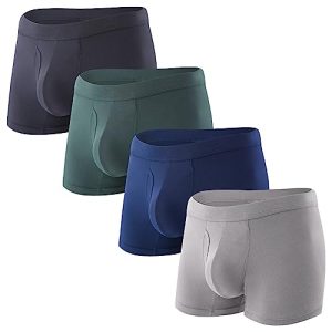 Soft Bamboo Mens Underwear Trunks for Men Open-Fly Support Briefs 3 or 4 Pack | Bamboo Cool Mens Underwear Trunks Open-