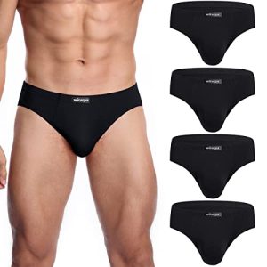 Wirarpa Men's Modal Microfiber Briefs No Fly Cover Waistband Silky Touch Underpants 4 Pack