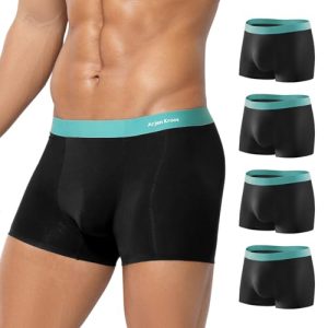 Arjen Kroos Men's Breathable Silky Modal Boxer Briefs 4 Pack for Comfortable Wear | Arjen Kroos Men's Seamless Trunks 4
