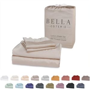Bella Coterie Ultra Soft Luxury Bamboo Viscose King Size Cooling Sheets for Hot Sleepers | 100% Organically Grown OEKO-T