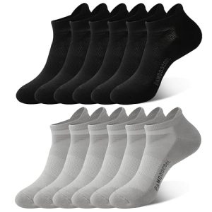 BAMBOO COOL Men's Ankle Socks Athletic Low Cut Cushioned Moisture Wicking Arch Support Breathable Running Socks, 6 Pack
