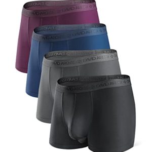David Archy Men's Micro Modal Trunks 3 or 4 Pack Bulge Enhancing Boxer Briefs