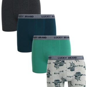 Lucky Brand Men's Breathable Stretch Tag Free Boxer Briefs - Comfort Contour Pouch, 4 Pack (Sizes: S-XL) Lucky Brand M
