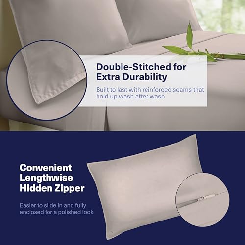 41tma8qabcl.jpg Kickoff 100% Organic Bamboo Viscose Sheets King SizeSet for Hot Sleepers in Grey Mist OEKO-TEX Standard 100 Kickoff Ki