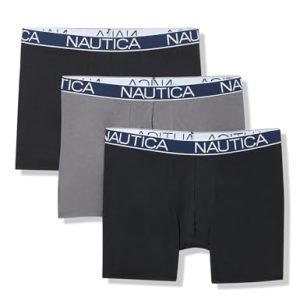 Nautica Men's Comfortable Modal Stretch Boxer Briefs 3-Pack | Nautica Men's Soft Modal Stretch Boxer Briefs 3-Pack for