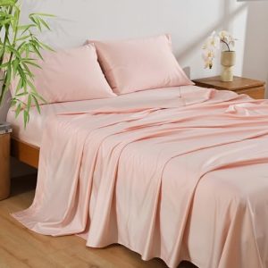NATUREFIELD Bamboo & Organic Cotton Bed Sheets Set - King Size (4pc) for Cooling Comfort and Softness | NATUREFIELD Bam