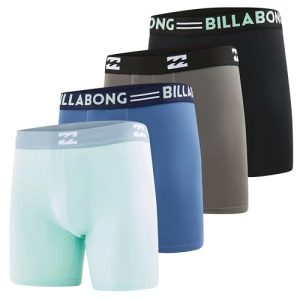 Billabong Men's Comfortable Microfiber Boxer Briefs 4 Pack for Men Sport and Everyday Wear Stretchable Breathable