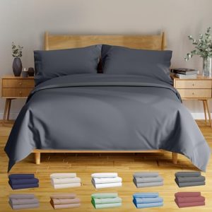 BAMPURE Luxury Series Super Soft Queen Cooling Sheets for Hot Sleepers - 100% Pure Viscose Derived from Bamboo - Up to 1