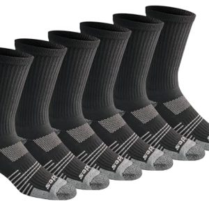 Dickies Men's Hydro-Cool Moisture Control Crew Socks - Cool Comfort, Durability, Machine Washable | 6 Pairs Dickies Men'