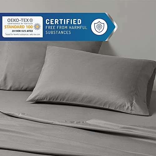 41ysjzfuovl.jpg Degrees of Comfort Coolmax Cooling Sheets for Hot Sleepers | Queen Size Bed Sheet Set | Soft Deep Pocket Fabric, Grey-4P