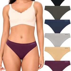 Women's Bamboo Cool Seamless Underwear Mid Waisted Moisture-Wicking Breathable High Stretch 6 Pack | Women's Bamboo Tho