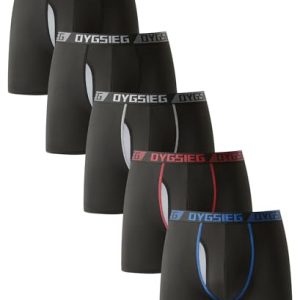 Men's OYGSieg Fly Boxer Briefs with Total Support and Moisture-Wicking | OYGSieg Men's Boxer Briefs - 5-Pack Fly Design