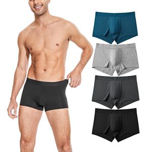KNITLORD Men's Breathable Bamboo Viscose Underwear 3 or 4 Pack KNITLORD Men's Bamboo Viscose Boxer Briefs Short Leg Trun