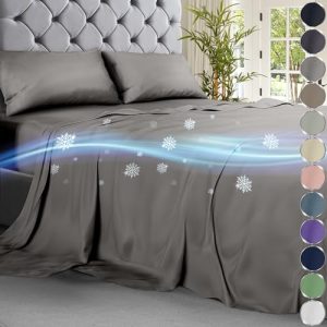 DECOLURE Cooling Bed Sheets King Set - Luxurious & Ultra-Soft King Size Cooling Sheets for Hot Sleepers - Comfortable &