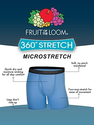 41zkfzn8m5l.jpg Fruit of the Loom Men's Lightweight & Moisture Wicking 4-Way Stretch Boxer Briefs | Perfect for Summer Wear | Regular Fi