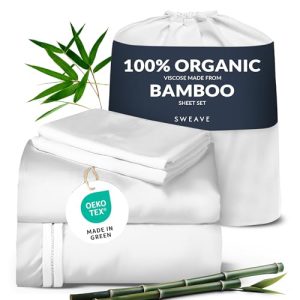 100% Organic Viscose from Bamboo Cal King Sheet Set - Luxuriously Soft & Naturally Cooling - Ideal for Sensitive Skin -