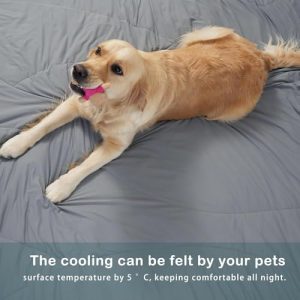 AccurateX Arc-Chill Cooling Blanket Queen Size, Lightweight Cool Comforter for Hot Sleepers, Silky Soft Breathable Blue