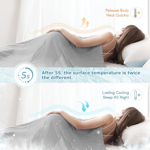 41amaiet5sl.jpg EASELAND Cooling Comforter King for Hot Sleepers Grey King(108"x90") OEKO-TEX Standard 100 EASELAND Double-Sided Cool De