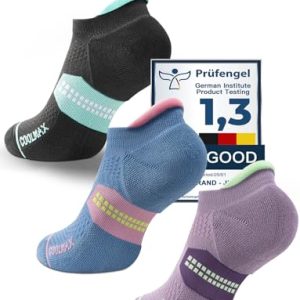 Moisture Wicking Cushion Anti-Blister Running No Show Sock for Women | OEKO-TEX Certified Coolmax Bamboo Viscose Compre