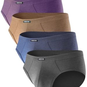 BAMBOO COOL Men's Comfortable Tagless Briefs with Coverd Waistband & Contour Pouch, Breathable & Soft Underwear for Men,