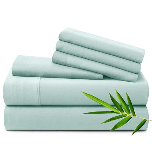 41cuofturbl 1.jpg Horbaunal Ultra Soft & Cooling Queen Size Rayon Derived from Bamboo Bed Sheets - Luxury Silky Breathable Sheet Set | Ho