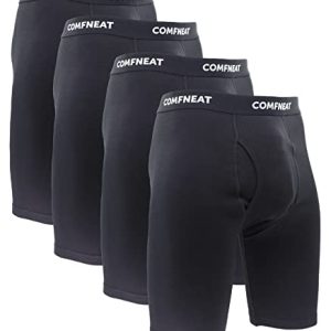 Comfneat Men's 9" Long Leg Cotton Boxer Briefs Stretchy Comfy Underwear 4-Pack OEKO-TEX STANDARD 100 Comfneat Men's St
