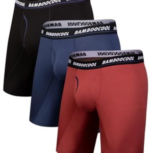 BAMBOO COOL Men's Long Boxer Briefs MultiPack MultiFunctional Cooling Comfort Sports Underwear
