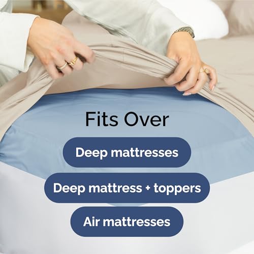 41ecrfjbnwl.jpg Extra Deep King Sheet Set - Breathable & Cooling Sheets - Hotel Luxury Bedding w/18-24 Inch Pockets - King Size - OEKO-T