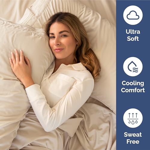 41erv5qnxhl.jpg Extra Deep King Sheet Set - Breathable & Cooling Sheets - Hotel Luxury Bedding w/18-24 Inch Pockets - King Size - OEKO-T