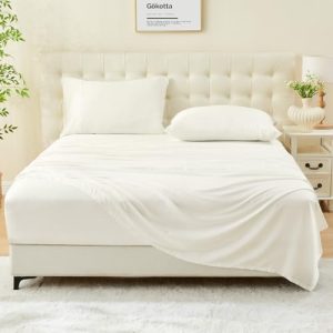 GOKOTTA King Size Cooling Bed Sheets for Hot Sleepers | GOKOTTA King Size Bamboo Rayon Bed Sheets, Luxury Breathable So