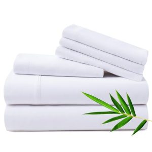Horbaunal Ultra Soft & Cooling 16 Inch Deep Pocket Cal King Sheet Set - Rayon Derived from Bamboo - Luxury Silky Breatha